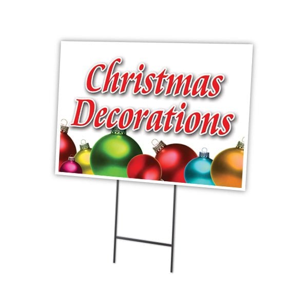 Christmas Decorations Yard Sign & Stake outdoor plastic coroplast window